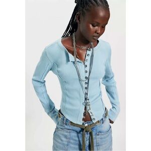 Free people Daria Cuff Cardi (sky blue combo)